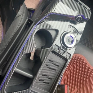 For Kia EV6 2022-2024 Carbon Fiber ABS Car Center Control Panel Cover Trim Decor - Picture 1 of 5