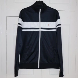 Farah Track Jacket Size Small Mens Navy White Full Zip Up Pre Loved L/S Casuals - Picture 1 of 6