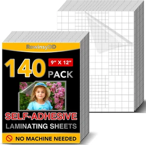 140 PCS Self-Adhesive Laminating Sheets, 9 X 12 Inches Clear Laminating Sheets - Picture 1 of 12