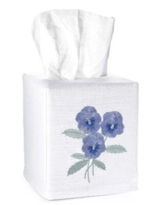 Stiefmütterchen Natur Leinen/Baumwolle Tissue Box Abdeckung Neu mit Etikett - Bild 1 von 2