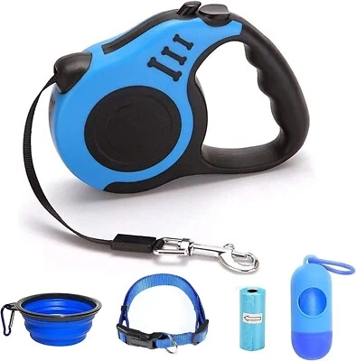 Retractable Dog Leash Lightweight 16FT with Folding Bowl,Dispenser,Waste Bags - Image 1 of 4