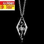 The Elder Scrolls Logo Pendant Charm Skyrim Dragon Necklace Chain