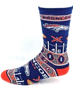 Calze Denver Broncos Football Navy Super Fan Natale Vacanze Deuce Crew - Foto 1 di 3
