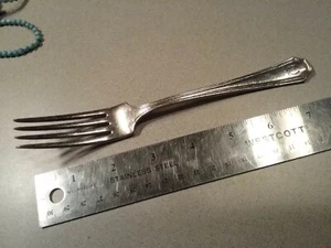 1920er WALDORF ASTORIA HOTEL Vintage ART DECO Silber Intarsien Abendessen GABEL 7,50" NY - Bild 1 von 4