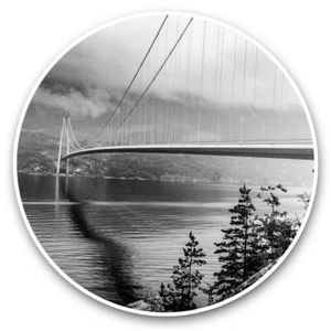 2 x Vinyl Stickers 20cm (bw) - Hardanger Bridge Norway  #43013 - Afbeelding 1 van 8