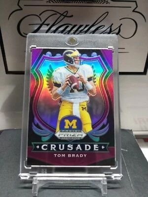 2020  Prizm Draft Picks. Crusade. Tom Brady. Sharp Card #100 SP Purple Prizm  - Image 1 of 4