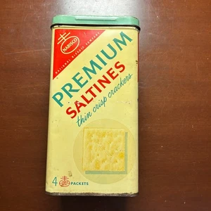 Nabisco Premium Saltines 14oz Tin 1950's National Biscuit Company New York USA - Picture 1 of 11