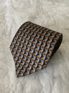 Ermenegildo Zegna Krawatte 100% Seide blau braun schwarz geometrisch - Bild 1 von 5