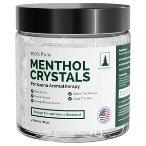 - Cristales de mentol de sauna - 100 % puros y naturales - aroma de aromaterapia refrescante y... - Imagen 1 de 7