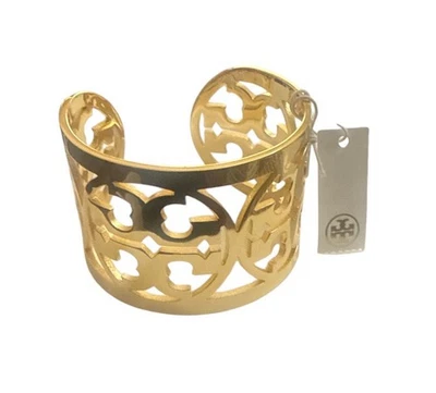 Tory Burch Large Logo Gold Cuff, Blacelet Adjustable 💛🧡with Dust Bag - Image 1 of 4