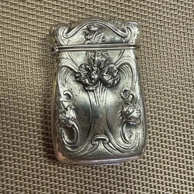 HERMOSA CAJA FUERTE ANTIGUA ORNAMENTADA DE PLATA ESTERLINA DE 1900 POR WEBSTER CO 1900 Foto 1 de 4