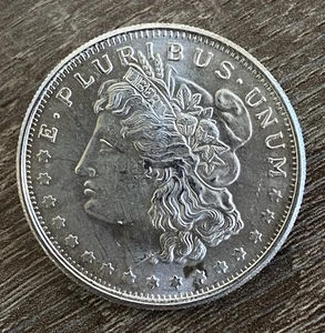 Keep Stacking Morgan Dollar Design 1 OZ plata redonda .999 plata fina onza efectivo - Imagen 1 de 9