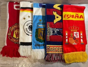 Soccer/Football Scarves Banners Lot Of 5 Assorted Teams  England Spain Germany - Picture 1 of 6