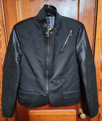 Mondo Jeans Mens Jacket Size Medium Zippers Pockets Faux Leather Zippers - Image 1 of 4
