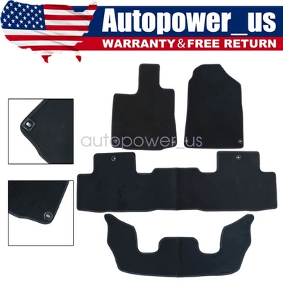 Alfombrillas delanteras y traseras de terciopelo negras impermeables para Acura MDX 2022-2025 Foto 1 de 4