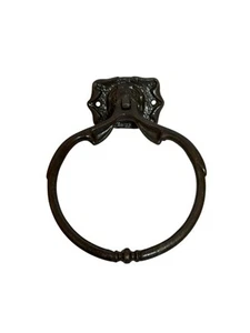 PORTA ASCIUGAMANI ROTONDO VINTAGE IN GHISA DA PARETE CUCINA BAGNO - Foto 1 di 5