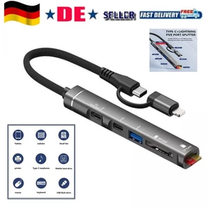Adaptador de distribuidor Hub USB 3.0 para portátil Smartphone portátil carga de datos PC 5 en 1 - Imagen 1 de 14