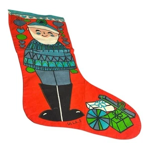 Vintage Christmas Stocking European Swedish 1970s Rare Holiday Decoration - Picture 1 of 5