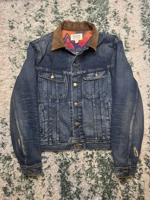 Chaqueta de Camionero Polo Ralph Lauren Denim & Supply Distressed Southwestern Denim XL Foto 1 de 4