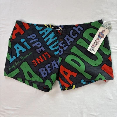 Surfline Original Jams World Mens XL Beaches Black Swim Trunks/Shorts Vtg New - Image 1 of 4