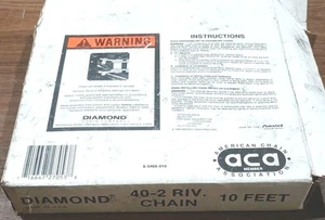 Diamond 40-2 Riveted 10' Roller Chain NOS - Picture 1 of 2