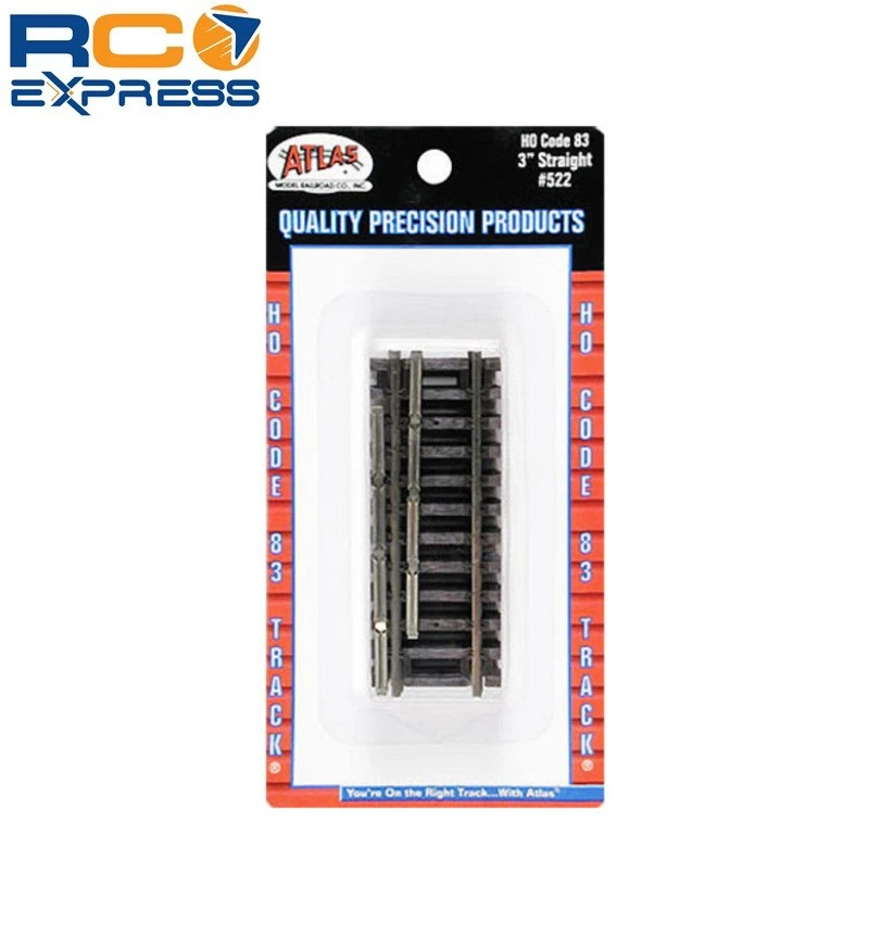 Atlas Trains Code 83 3 Inch Straight Nickel Silver Ho ATL522 - Image 1 of 1