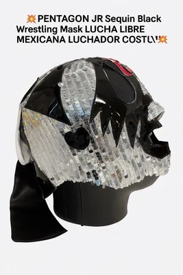 Mil Mascaras Lucha Libre Mask Sequin Handmade Mexican Wrestling Deluxe Costume - Image 1 of 4
