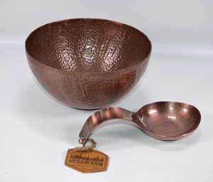 Thirstystone Urban Farm Hammered Copper Finish Serving Bowl & Spoon Rest Nwt's - Picture 1 of 14