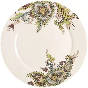 3 dinner PLATES, TABLETOPS GALLERY Angela, blue green brown, paisley - Picture 1 of 5