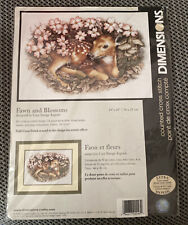 New ListingDimensions Counted Cross Stitch Kit Fawn And Blossoms #35243 New Sealed