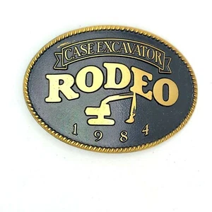 Estuche Excavadora Rodeo Cinturón Hebilla 1984 Grúa Gran Equipo Operador De Colección - Imagen 1 de 4