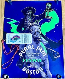 Póster Pearl Jam Fenway Park Boston MA 15/09/17 2024 Oliver Barrett + ¡Cordón! - Imagen 1 de 22