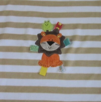 Детское одеяло Taggies Tiger Frog желтовато-коричневое/коричневое в белую полоску - Изображение 1 из 4