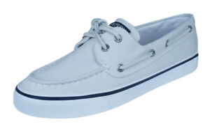 Womens Sperry Bahama Deck Shoes Canvas Boat Loafers 360 Lacing White