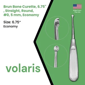 Cureta Brun Bone, 6,75", recta, redonda, #0, 5 mm, económica - Imagen 1 de 5