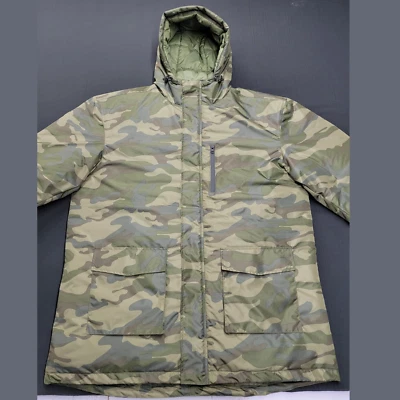 Men's Puffer Jacket Camouflage Parka Jacket Handmade Jacket Hooded Jacket - Image 1 of 4