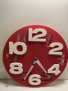 MEIDI CLOCK Modern Design Big Digit 3D Wall Clock Red - Picture 1 of 4