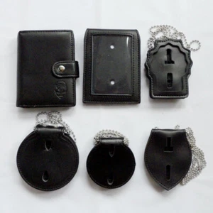 US insignia Holders Tight Leather Police Badge Holder Wallet Belt Clip - Picture 1 of 17