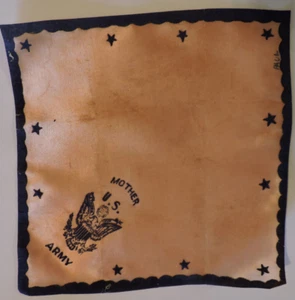 Vintage WWII US Army Pink Silk Hankie For Mother About 9" Square - Picture 1 of 3