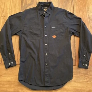 Camisa de motociclista pequeña negra negra para hombre Harley Davidson con botones en excelente condición envío gratuito - Imagen 1 de 5