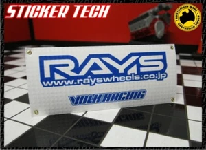 1/10 1/12 1/8 SCALE RAYS WHEELS RC GARAGE WORK SHOP BANNER SUITS VOLK RACING - Picture 1 of 2