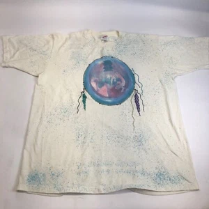 Jerzees VTG Native American Dreamcatcher XL Single Stitch Puffy Paint Splatter T - Picture 1 of 16