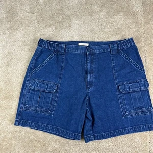 Savane Mens Cargo Shorts 42 Denim Tech pocket Elastic Waist Hiking 8" - Picture 1 of 11