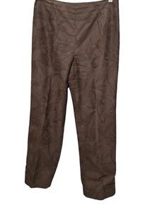 Talbots Chinohose Damengröße 8 braun tropischer Florendruck hoher Bund spitz zulaufend - Bild 1 von 11
