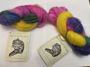 Hand Dyed Hand Spun Mohair Merino Nylon - Picture 1 of 6