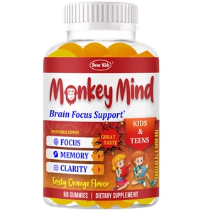 Delicious Omega 3 Gummies for Kids, Brain Booster Focus & Memory Supplement - Picture 1 of 9