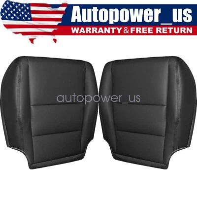 Driver & Passenger Bottom Leather Seat Cover For 2008-2012 Honda Accord Black US - Image 1 of 4