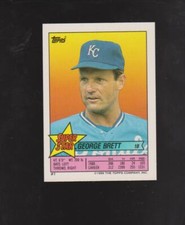 1989 Topps Super Star mini #1 George Brett card, Kansas City Royals HOF