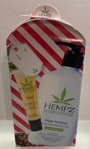 Hempz TRIPLE MOISTURE Herbal Whipped Body Moisturizer Lotion & LIP BALM Gift Set - Picture 1 of 1