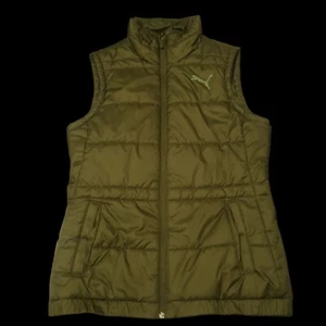 Puma Khaki Green Puffer Vest | Size Small | EXC | Winter Vest - Picture 1 of 7